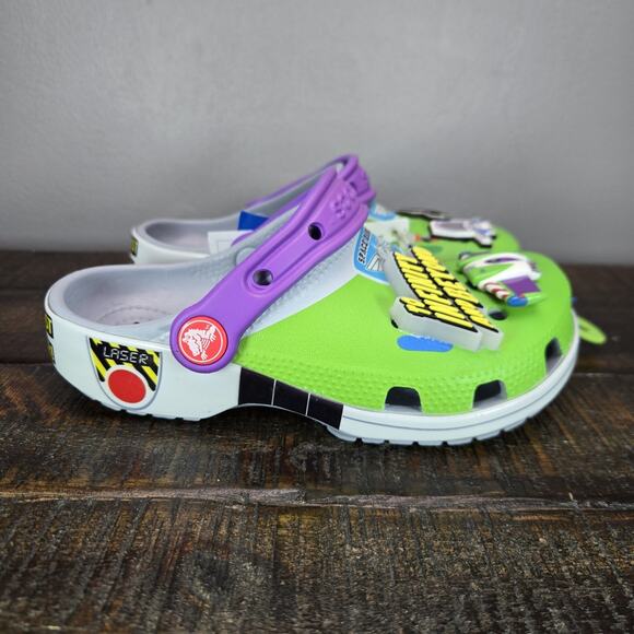 CROCS Kids Sandals in Green and Purple - Picture 1 of 11